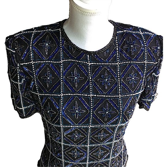 Vintage Stenay Silk Beaded Top. B4 - Picture 14 of 16